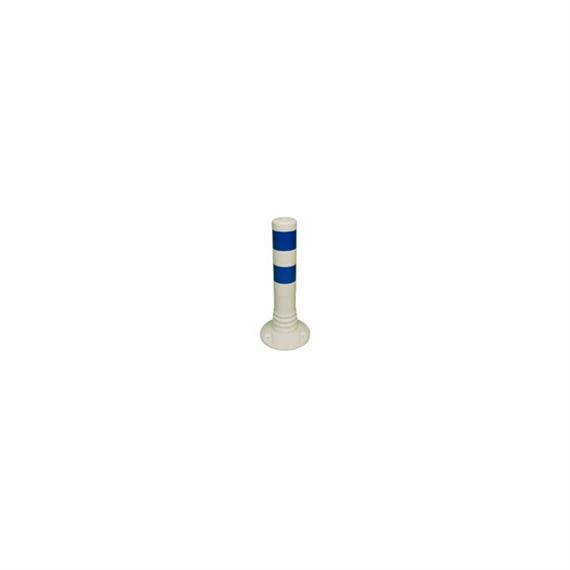 Flexible shut-off post white 450 mm with blue reflective stripes