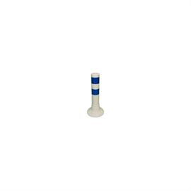 Flexible shut-off post white 450 mm with blue reflective stripes