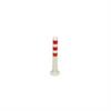 Flexible shut-off post white 750 mm with red reflective stripes