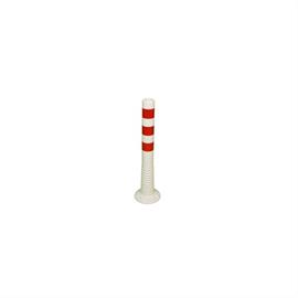 Flexible shut-off post white 750 mm with red reflective stripes