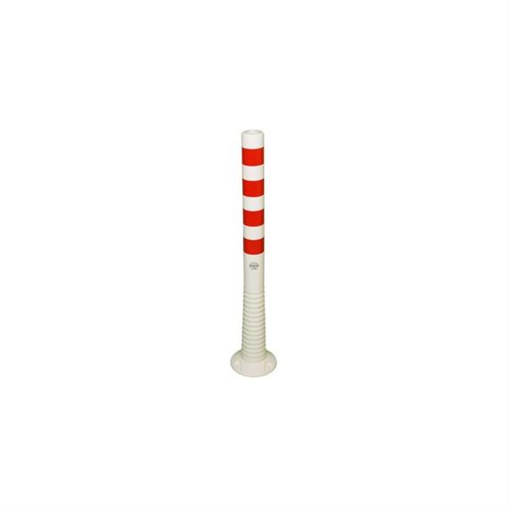 Flexible shut-off post white 1000 mm with red reflective stripes