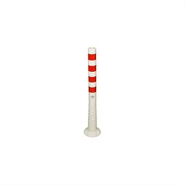 Flexible shut-off post white 1000 mm with red reflective stripes