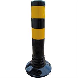 Flexipost black yellow refl. stripes - Ø 80 mm