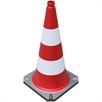 Guide cone two-piece good stability, stackable, base plate made of recycled material, height: 750 mm, color foil rings: white | Bild 3