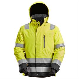 High-vis waterproof 37.5 insulated work jacket, class 3, yellow