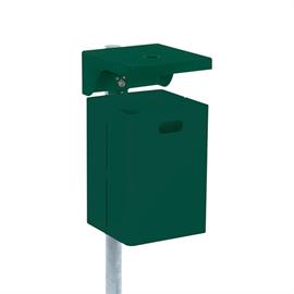Litter garbage can -angular- with roof, incl ashtray