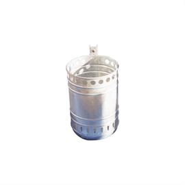 Litter garbage can -round- sheet steel with perforated rim