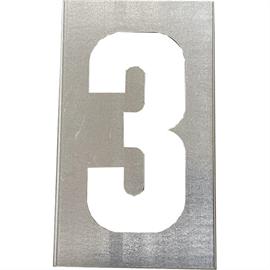Metal stencils SET for metal numbers 20 cm high - 0 to 9 - Number 3