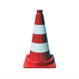 One-piece traffic cone according to TL - height: 500 mm - with 2 fully reflective strips of foil type RA2/B