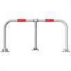 Parking lot barrier bracket foldable with padlock hot-dip galvanized / red refl. stripes | Bild 3