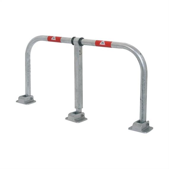 Parking lot locking bar foldable, with profile cylinder lock Unlocking and locking outside the Schmutzz