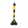 Plastic post - Ø 40 mm, yellow/black triangular base