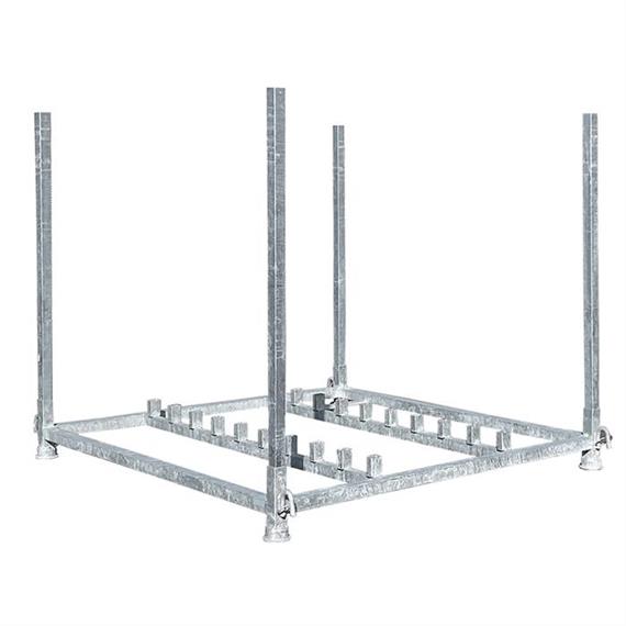 Square tube stacking pallet for police grid type U