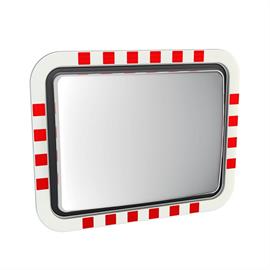 Stainless steel traffic mirror, rectangular, standard