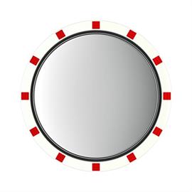 Stainless steel traffic mirror, round, anti-fog