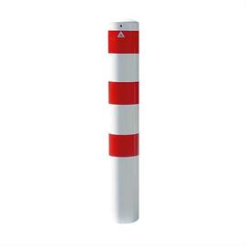 Steel tube bollard - Ø 152 x 3.2 mm removable, without lock hot-dip galvanized / white coated