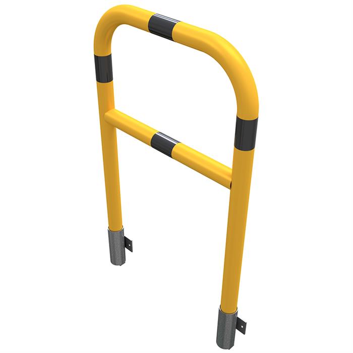 Tubular steel bracket yellow / black with crossbar for wall mounting