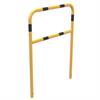 Tubular steel bracket yellow / black with crossbar to set in concrete