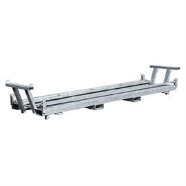 Twintraverse 15 for construction fence and feet simultaneous removal of both articles by laterally foldable