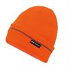 Winter knitted hat with turned-up hem - orange