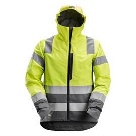 AllroundWork, chaqueta softshell impermeable de alta visibilidad, clase 3, amarilla