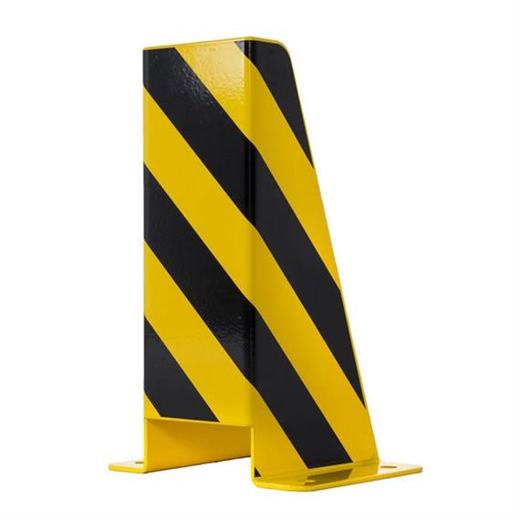 Ángulo de protección contra colisiones Perfil en U amarillo con tiras de lámina negra 400 x 400 x 600 mm