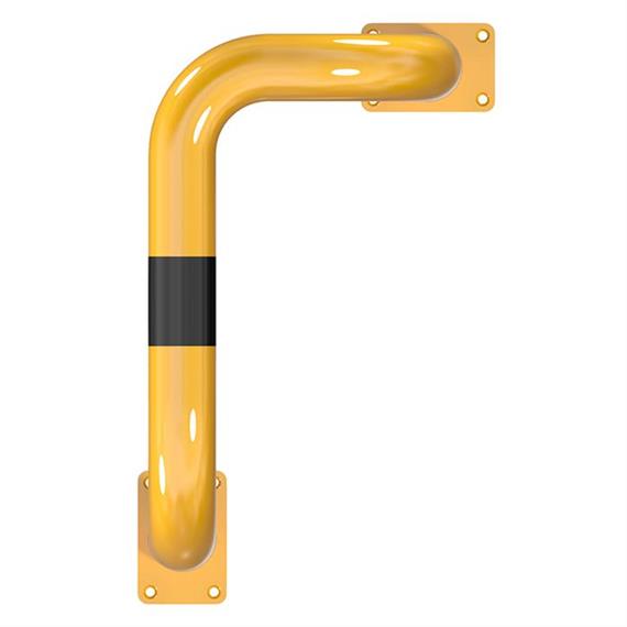 Barra de protección contra impactos 90° versión empotrada por un lado tubo de acero - Ø 76 mm amarillo / negro