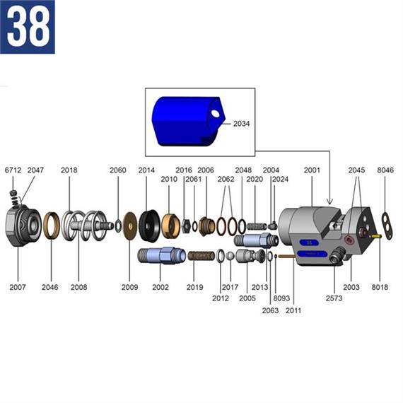 Cuerpo completo de la pistola Mod 38