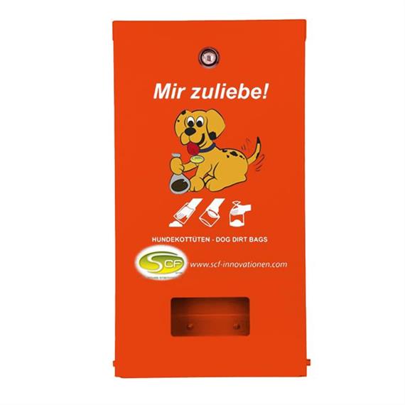 Dispensador de bolsas para excrementos de perro Snoopie para montaje en pared  RAL 2004 naranja puro
