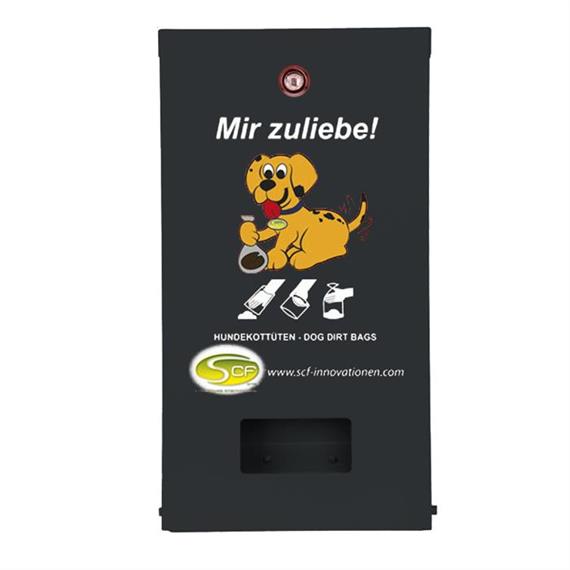 Dispensador de bolsas para excrementos de perro Snoopie para montaje en pared  RAL 7021 negro-gris