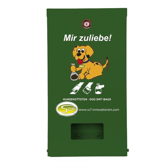 Dispensador de bolsas para excrementos de perro Snoopie para montaje en pared  Verde hoja RAL 6002