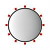 Espejo de tráfico de acero inoxidable Basic - Lotos 800 x 800 mm, redondo