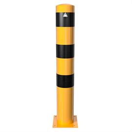 Pivote tubular de acero - Ø 152 x 3,2 mm para fijación con tacos amarillo / negro