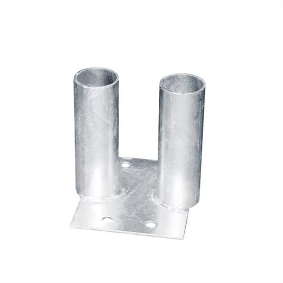 Placa base para conectar 2 vallas de construcción