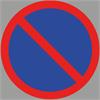 Señal de prohibido aparcar de lámina de señalización, gris/azul/rojo, 100 x 100 cm