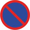 Señal de prohibido aparcar de lámina marcadora, azul/roja, 100 x 100 cm redonda