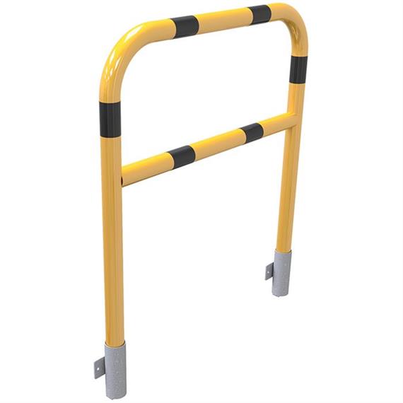 Soporte tubular de acero amarillo/negro con travesaño para montaje en pared