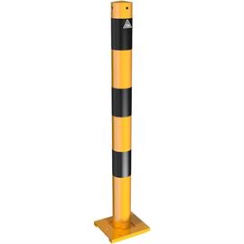 Tubo de acero del poste de la barrera - Ø 89 x 2,9 mm desmontable, extraíble amarillo / negro