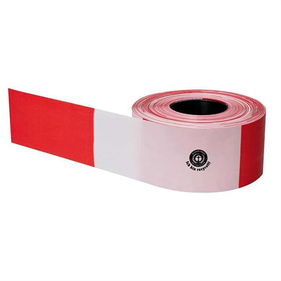 MORION Absperrband, recycelt, rot-weiß