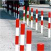 MORION Sperrpfosten, fest., Ø 76 mm, feuerverzinkt, gelb-schwarz, Bodenplatte | Bild 2