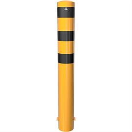 Borne en tube d'acier - Ø 193 x 3,6 mm fixe, à sceller jaune / noir