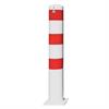 Borne en tube d'acier - Ø 193 x 3,6 mm pour fixation par chevilles galvanisé à chaud / revêtement blanc