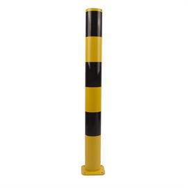 Poteau de blocage Poteau de protection en métal jaune / noir - 76,1 x 1.200 mm