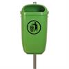 Poubelle Flexi avec colonne galvanisée pour l'élimination des déjections canines  RAL 6017 vert mai