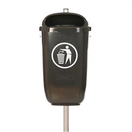 Poubelle Flexi avec colonne galvanisée pour l'élimination des déjections canines  RAL 7021 gris noir
