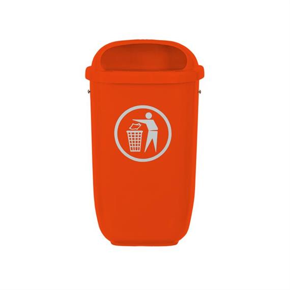 Poubelle Flexi sans colonne pour l'élimination des déjections canines  RAL 2004 orange pur