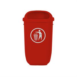 Poubelle Flexi sans colonne pour l'élimination des déjections canines  RAL 3020 rouge trafic