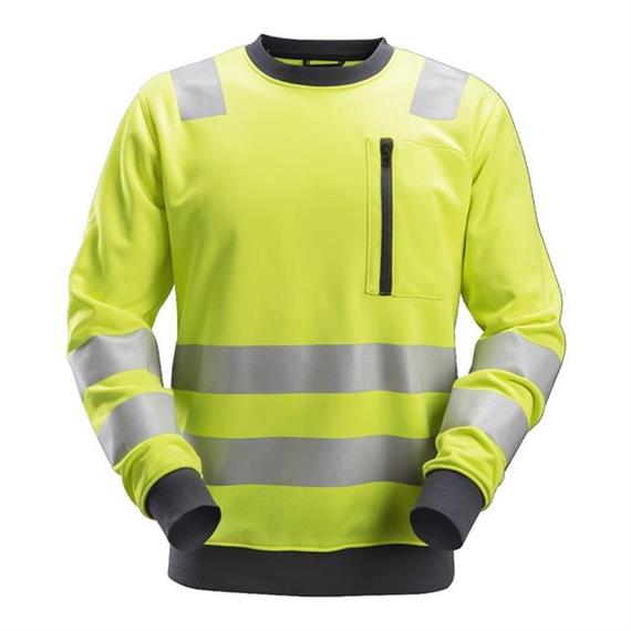 Sweat-shirt haute visibilité, classe de sécurité 2/3 jaune