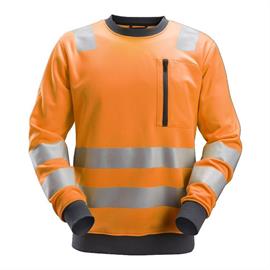 Sweat-shirt haute visibilité, classe de sécurité 2/3 orange