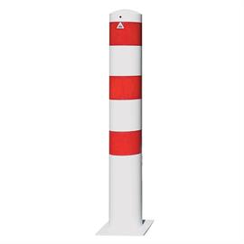 Σωληνωτό χαλύβδινο κολωνάκι - Ø 193 x 3,6 mm για στερέωση με πείρο γαλβανισμένο εν θερμώ / με λευκή επίστρωση
